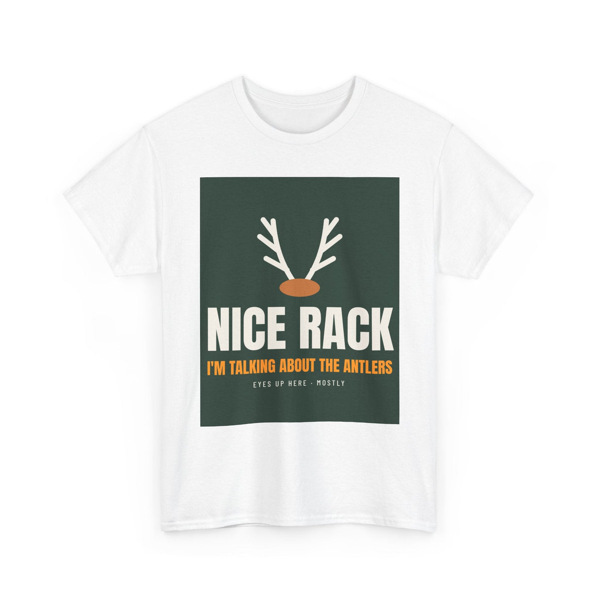 Nice Rack funny reindeer Christmas t-shirt, a white elephant gift idea