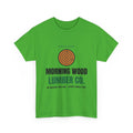 Morning Wood Lumber Co. funny t-shirt in Electric Green