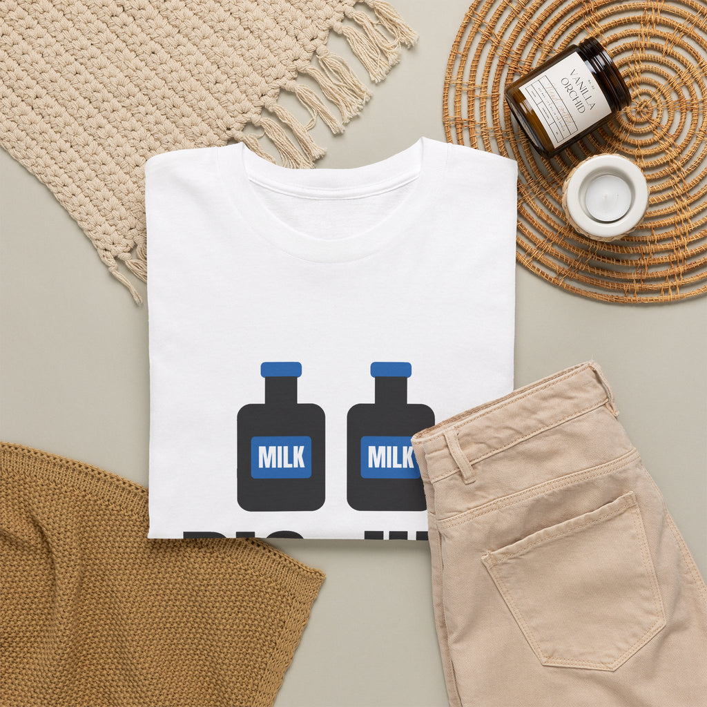 Big Jug Enthusiast milk pun funny t-shirt, mockup view 4